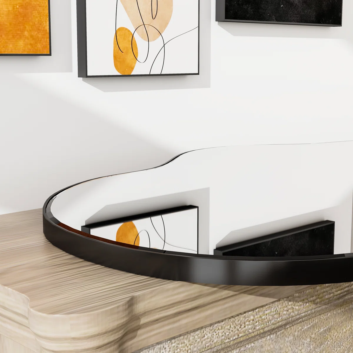 Ashane Asymmetrical Wall Mirror Metal Frame - Image 4