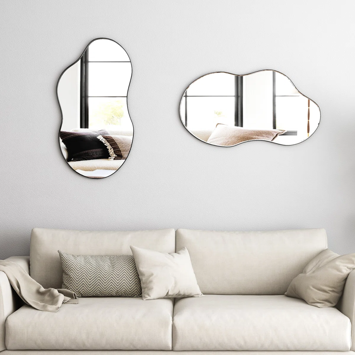 Ashane Asymmetrical Wall Mirror Metal Frame - Image 3