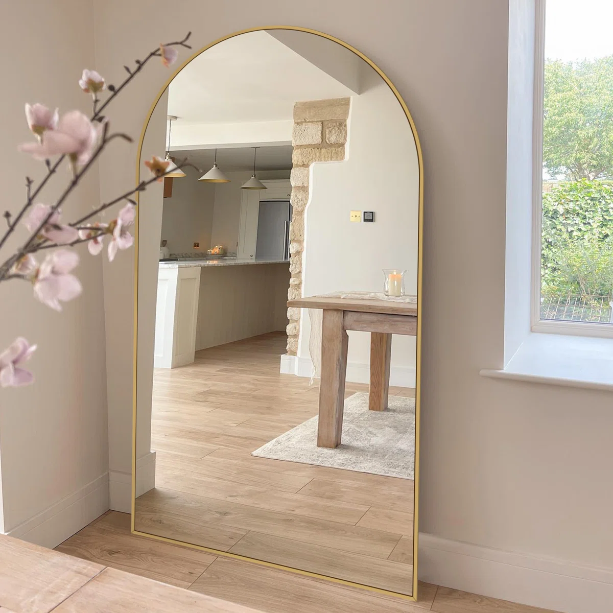 Large Arch Full Length Mirror with 3 Mounting Method